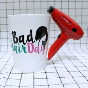 Creative Ceramic Hair Dryer Mug Ladies Tool Hair Dryer Hair Salon Bathroom Decor Vanity Decor Coffee Cup Hairdresser Gift