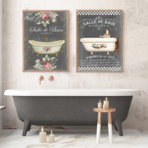 Home Simple Retro Bathroom Decoration Painting Poster