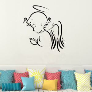 Cute Angel Baby Wishing Pattern Wall Stickers Home Decor Bedroom Children'S Room Removable Pvc Sticker Decal