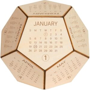 2024 DIY Creative Wooden Desktop Calendar Hexagonal Dice Calendar Office Gift Desk Decor Cube Calendar Block Funny Desk Calendar