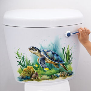 Sea World Sea Turtle Aquatic Plants Happy Day Bathroom Bathroom Home Decoration Wall Stickers
